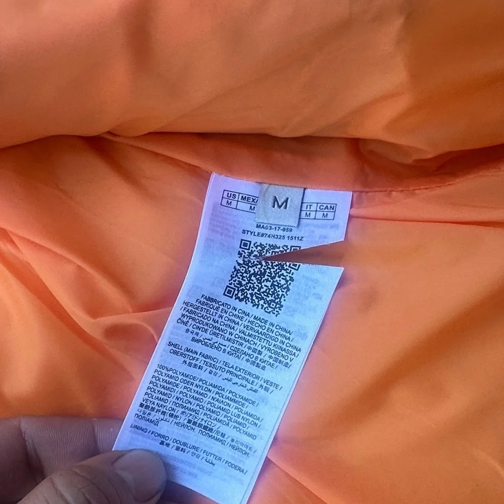 GUESS BY Marciano Black Puffer Jacket with Orange Lining